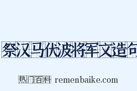 祭汉马伏波将军文造句是什么意思的图片